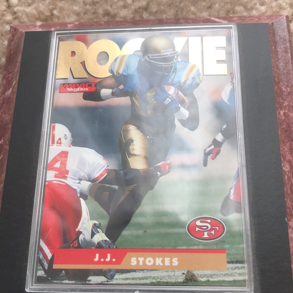 J.J. Stokes ROOKIE Card Plaque - SF 49ers/UCLA - Picture 2 of 5